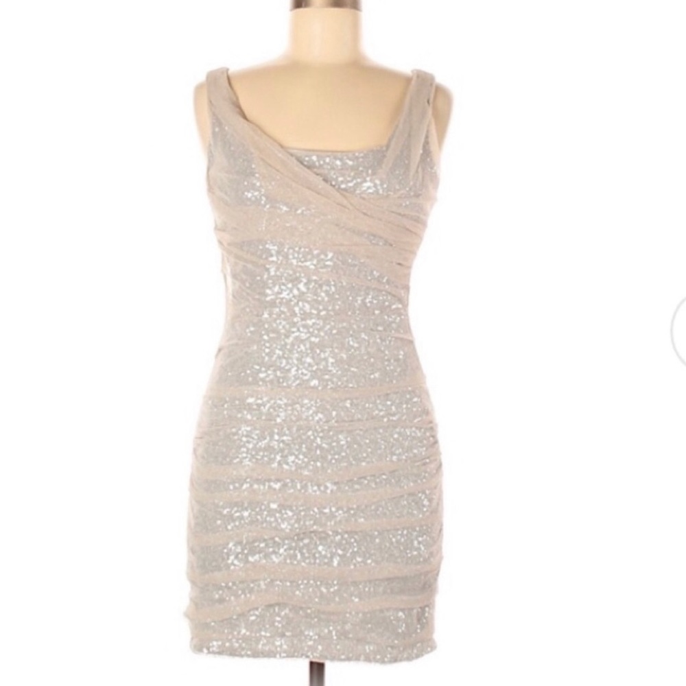 Express Silver Sequin Mesh Mini Dress – Size 6 - Picture 16 of 16